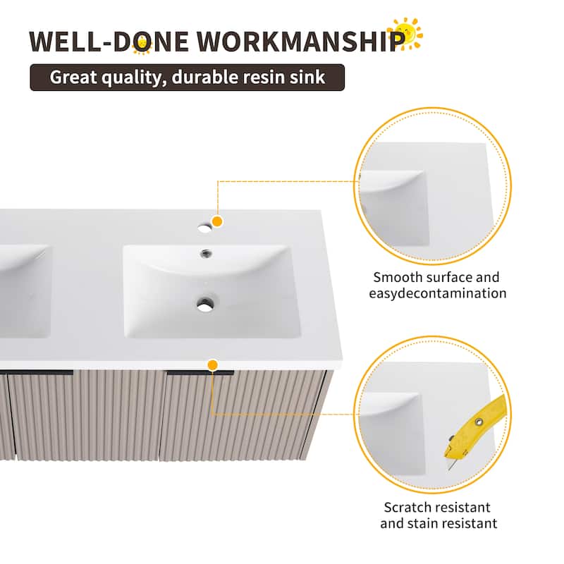 Beingnext 36"/48" Bathroom Vanity with Sink, Floating Bathroom Vanity with Soft Close Door