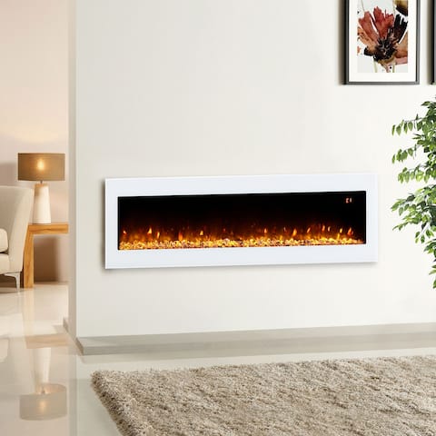 Ledel 50-inch Wall Mounted & Freestanding Electric Fireplace with Adjustable Flame Colors
