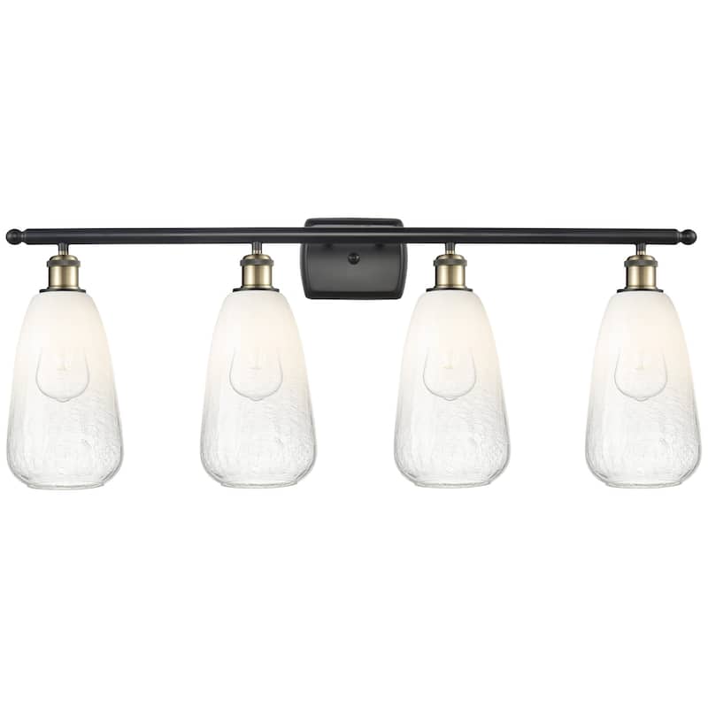 Innovations Lighting 516-4W-14-36 Brookhaven Almond Vanity Brookhaven - Black Antique Brass / Opal