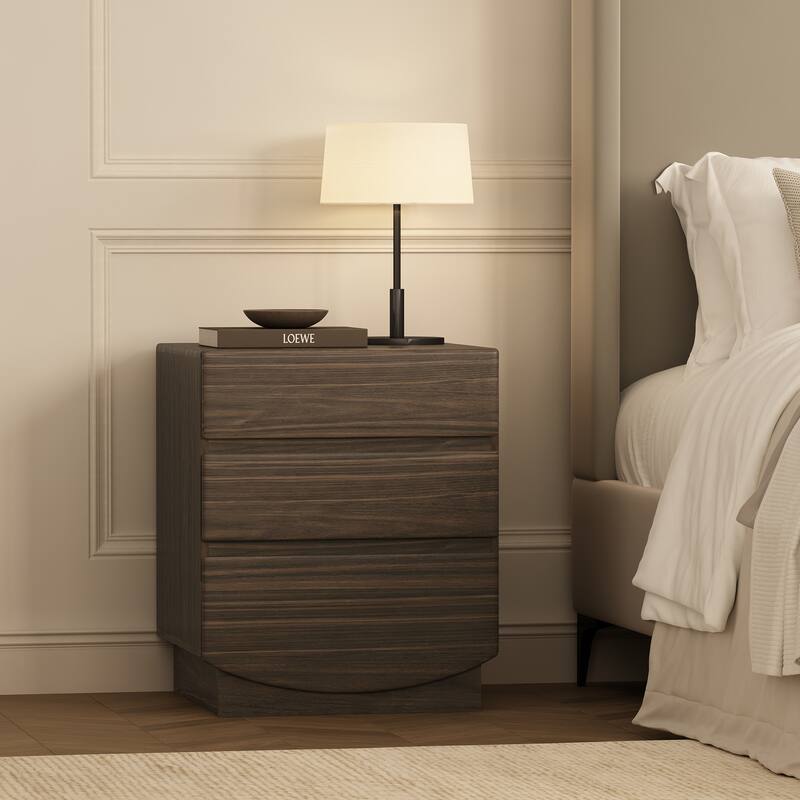 Ardea 20" Nightstand in Natural Oak (3-Drawer) - Walnut