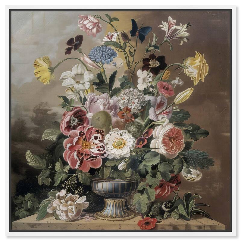 Classical Dream Vase Canvas by Art Remedy - 40" x 40" - White