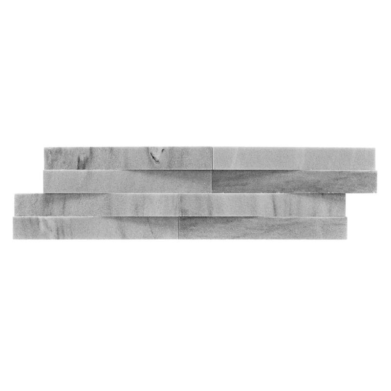Weave 6 in. x 22 in. Panel and 8 in. x 24 in. Corner Honed Marble Wall Tile