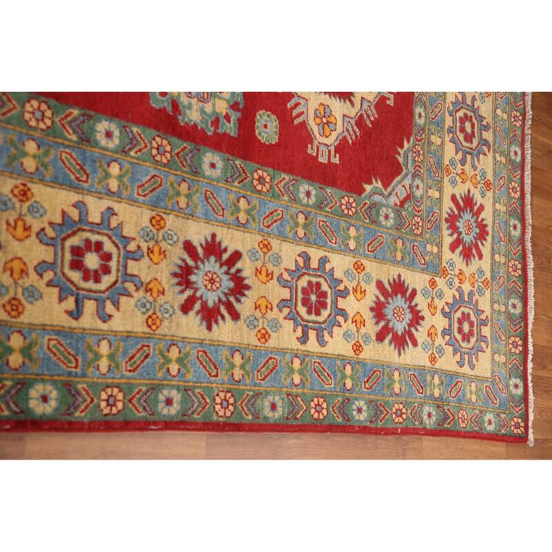 Large Red Kazak Oriental Area Rug Hand-Knotted Wool Carpet - 9'9" x 15'5"