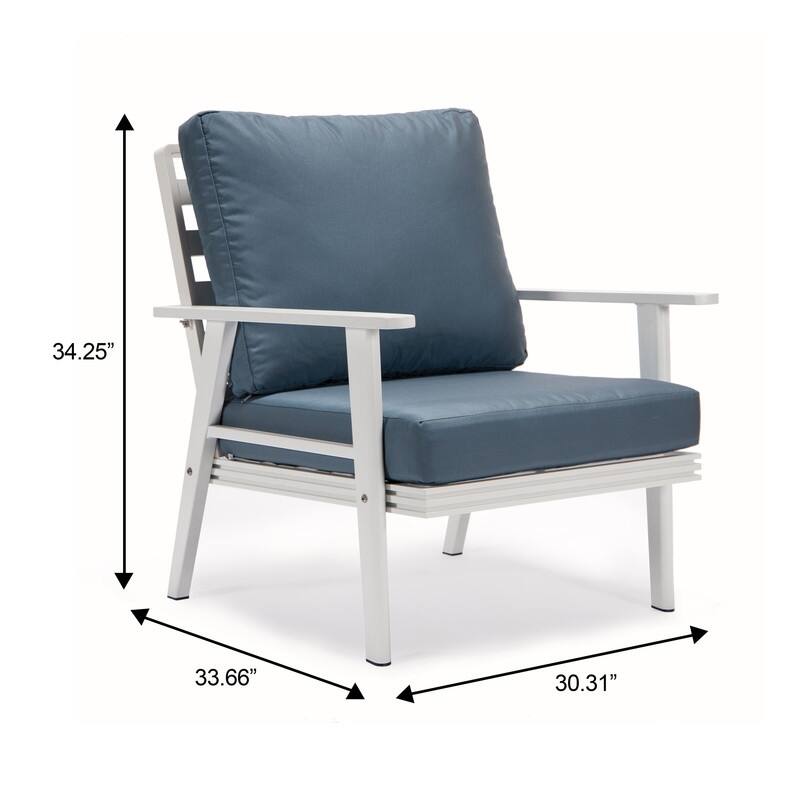 Walbrooke Modern Polyester Upholstery Aluminum Frame wtih Removable Cushion Covers for Indoor Outdoor