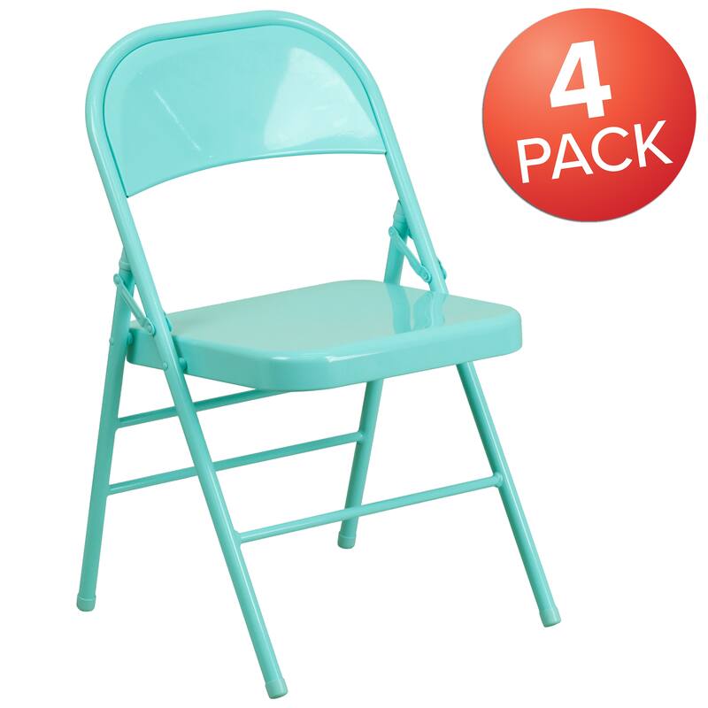 4 Pack Triple Braced & Double Hinged Folding Chair