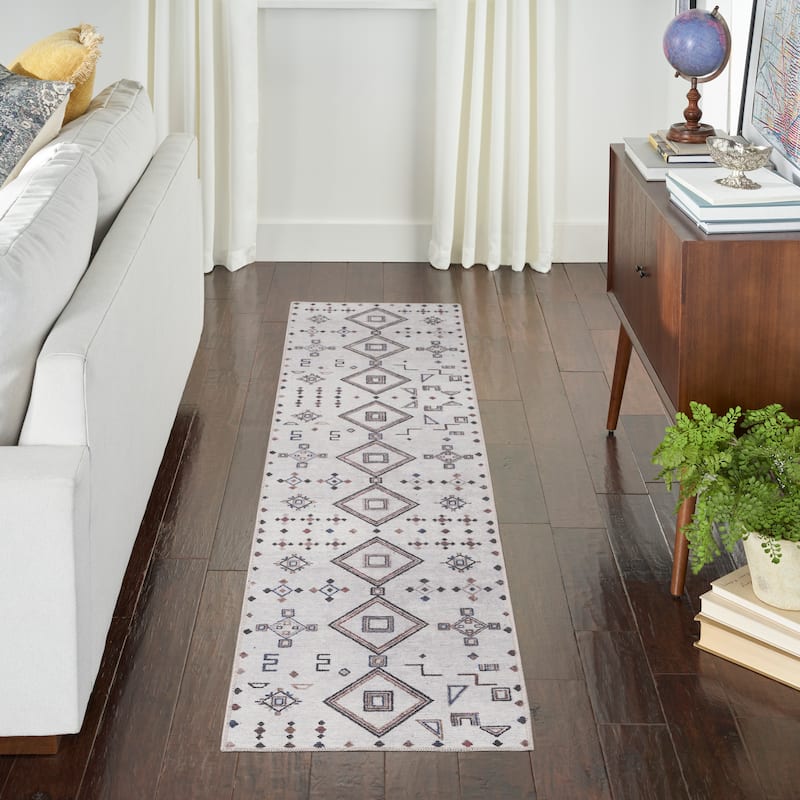 New Concept Washables Machine Washable Series 1 Indoor only Diamond Area Rug