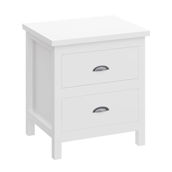 Simple Nightstand with 2 Drawer Lockers Multifunctional Hidden