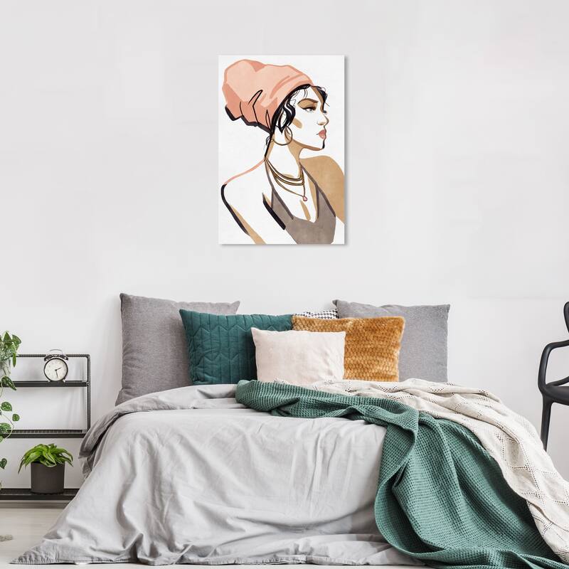 Wynwood Studio Canvas Fashion and Glam Of Ink and Watercolor Simple Blush White and Glam Wall Art Canvas Print - 36 x 24