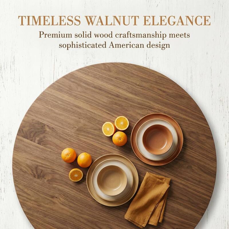 Solid Wood Dining Table for 4-6 People, 47.3'' Round Kitchen Table