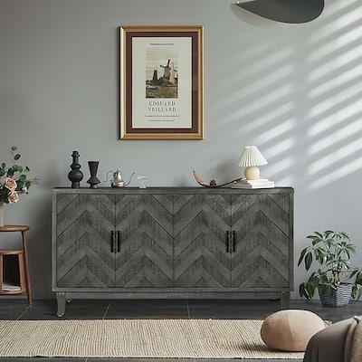 4 Door Wooden Cabinets for Living Room Dining Room Bedroom