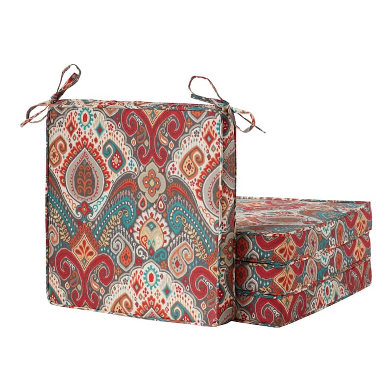 Greendale Home Fashions 18-Inch Square Outdoor Chair Pad (4-Pack) - Asbury Park