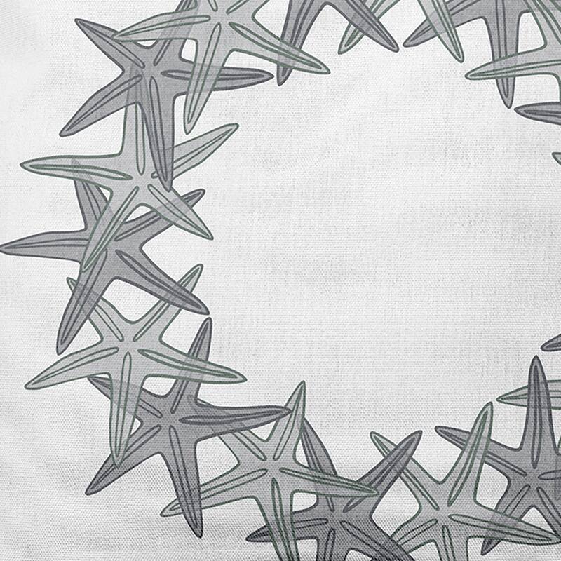 Starfish Wreath Soft Spun Polyester Indoor/Outdoor Throw Pillow