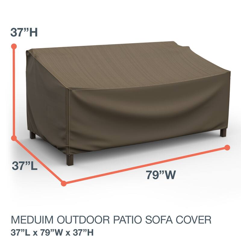 Budge StormBlock™ Hillside Black and Tan Patio Sofa Cover Multiple Sizes - Medium - 37"H x 79"W x 37"Deep