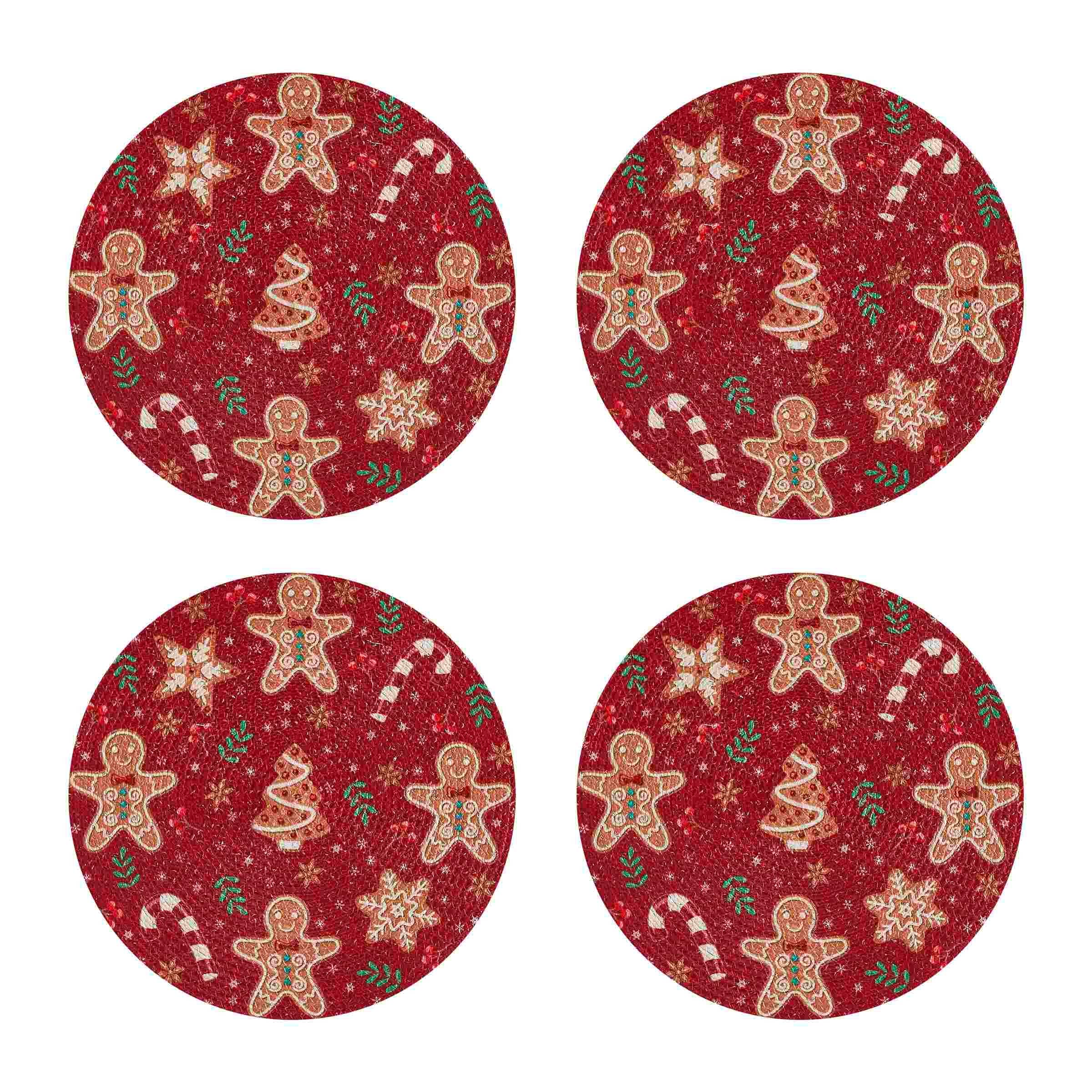 Avanti Holiday Treats Set of 4 Round Placemats - 13x19