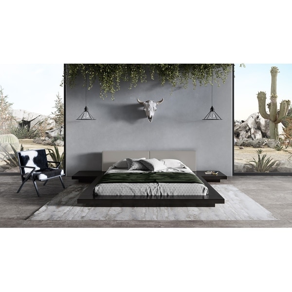Modrest Tokyo Contemporary Black and Grey Platform Bed - On Sale