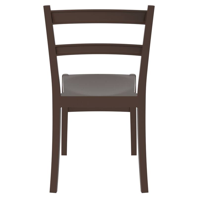 33.5" Brown Solid Patio Dining Armless Chair