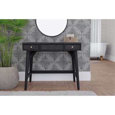 Alpine Furniture Flynn Wood Bedroom Vanity, Black