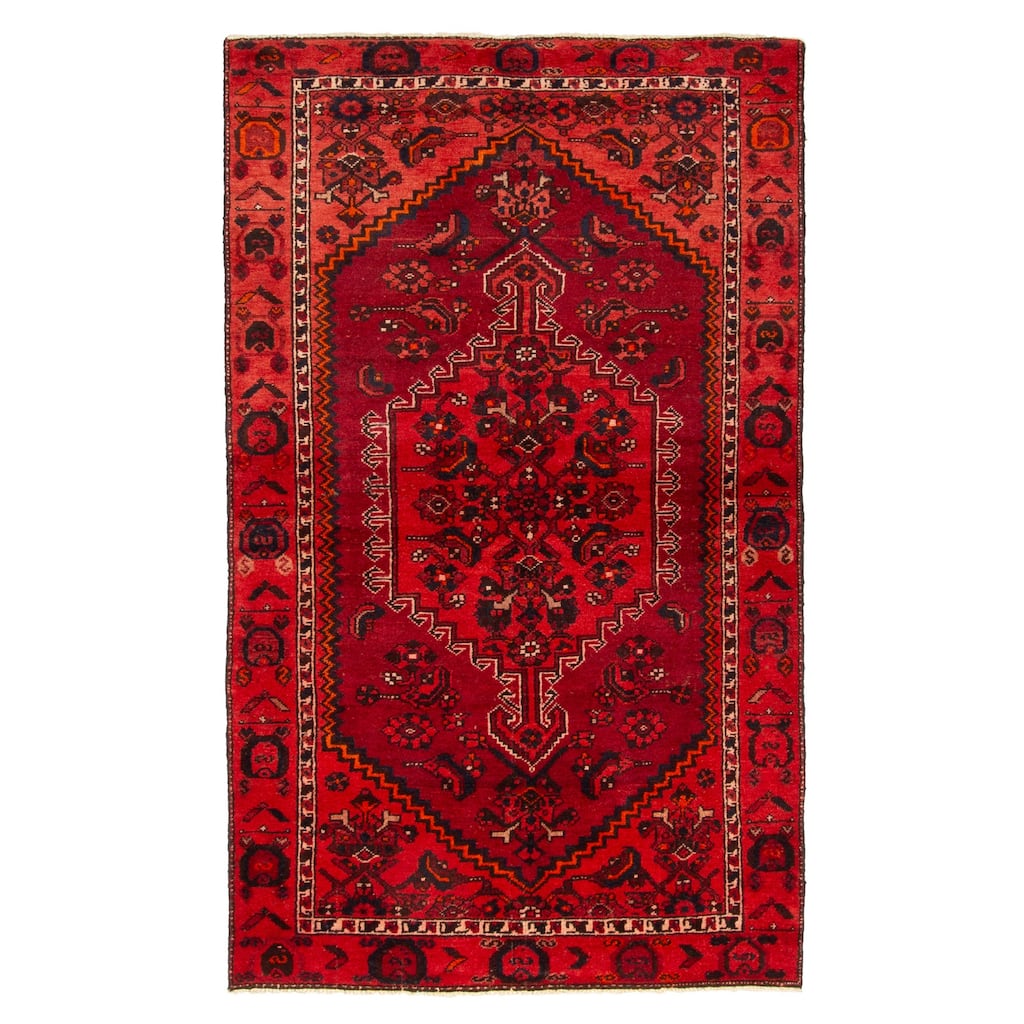 ECARPETGALLERY Hand-knotted Andelz Dark Red Wool Rug - 3'10 x 6'4
