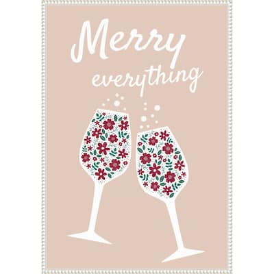 Merry Everything by Emeliemaria (23 x 33 in.), Framed Canvas Wall Art Print - Sylvie Beaded White
