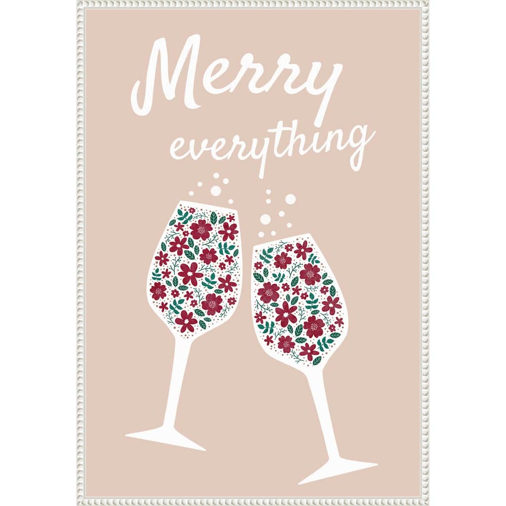 Merry Everything by Emeliemaria (23 x 33 in.), Framed Canvas Wall Art Print - Sylvie Beaded White