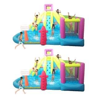 Kahuna Twin Peaks Outdoor Inflatable Backyard Kiddie Pool & Slide (2 ...