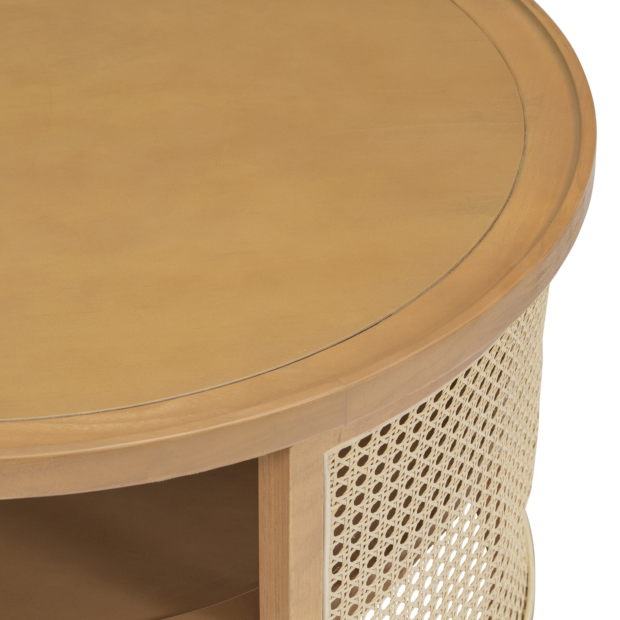 【まとめ買い】 Coffee Round 2-Tiered Table On - Base Rattan Storage with その他