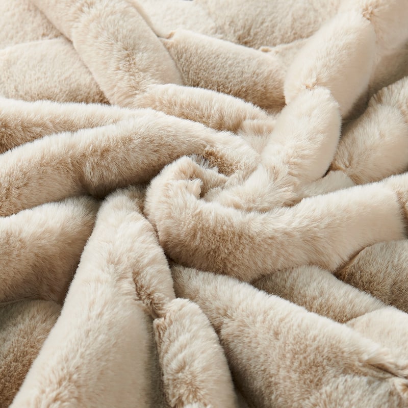 Christmas jacquard imitativerabbit fauxfur throw 50"x60"