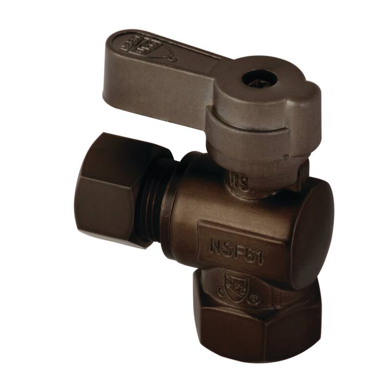 Kingston Brass 3/8" FIP X 3/8" OD Comp Angle Stop Valve - Oil Rubbed Bronze