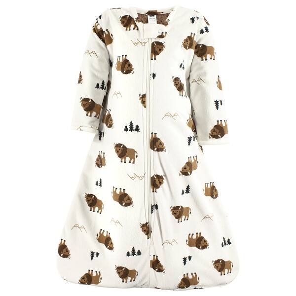slide 1 of 1, Hudson Baby Infant Boy Long Sleeve Plush Faux Fur Sleeping Bag, Wearable Blanket, Wild Buffalo
