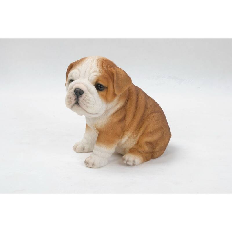 6.5" Sitting Bulldog Puppy Outdoor Garden Statue