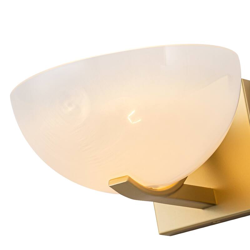 Modern Bowl-Shape Vanity Lights with Gradient White Glass Shades