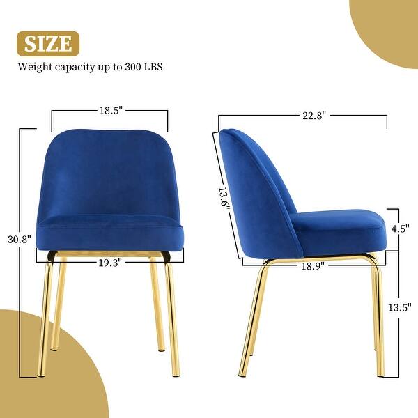 dimension image slide 2 of 4, Ivinta Upholstered Dining Chair Sets of 2, Mid Century Modern Side Chairs with Spring