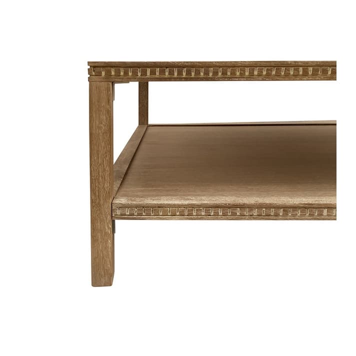 Rohan 42-Inch Square Mango Hardwood Coffee Table with Shelf