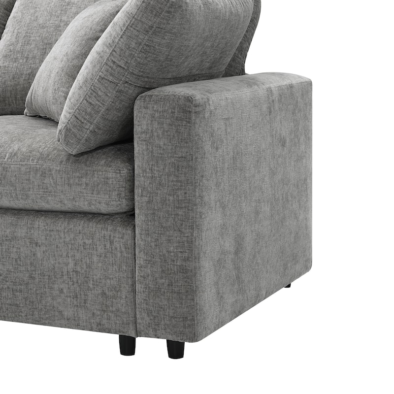 130'' U-Shaped 6-Seater Sofa with Ottoman and Sleeper