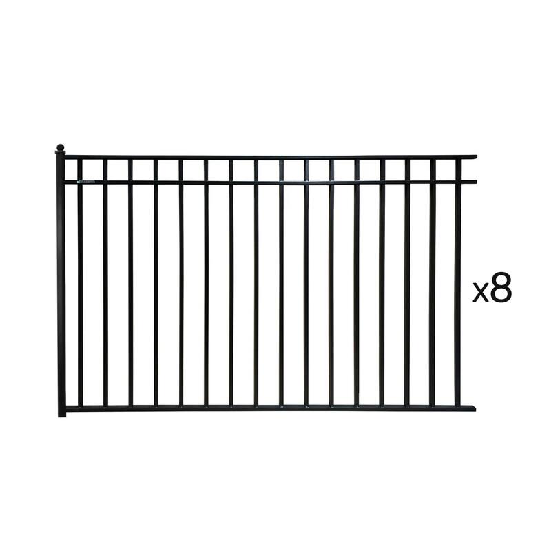 ALEKO 8-Panel Steel Fence Kit - MADRID Style - 8x5 ft. Each - N/A