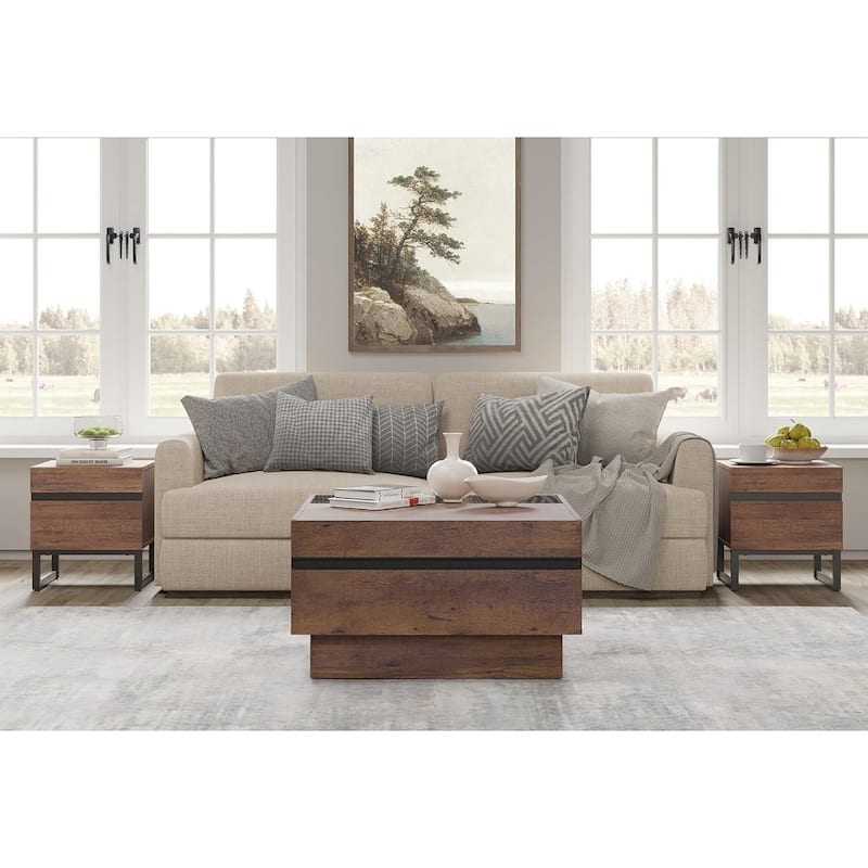 WAMPAT 3 Pieces Living Room Table Set - Brown