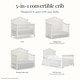 preview thumbnail 8 of 9, Evolur Aurora 5 in 1 Convertible Crib