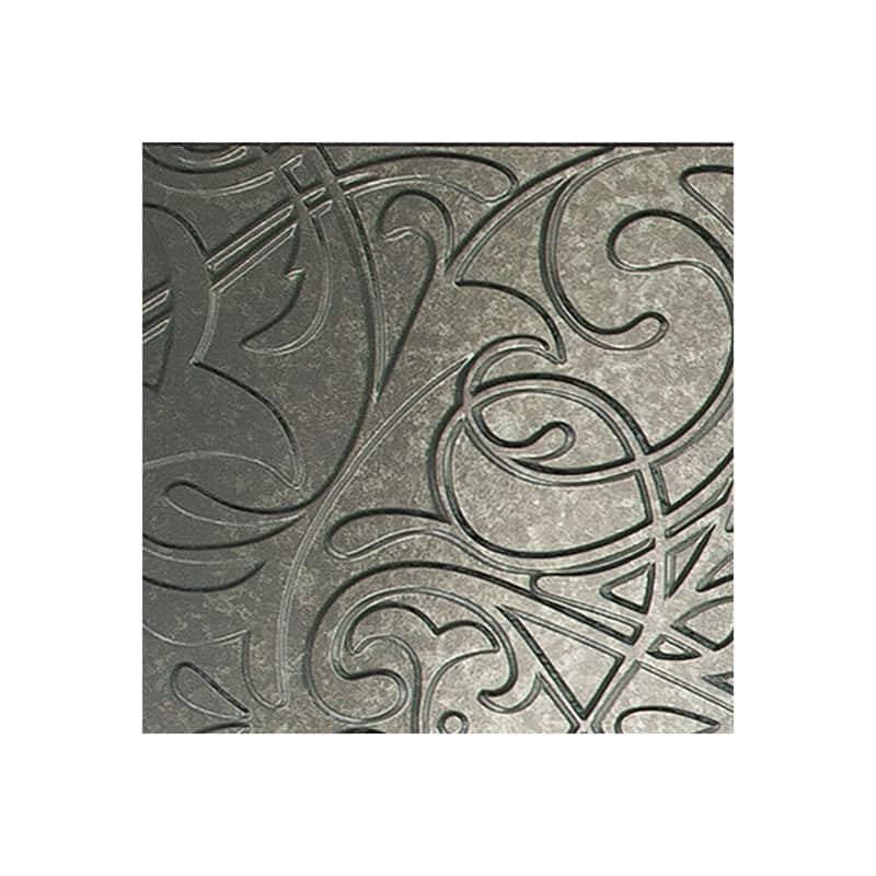 FASÄDE Damask 4-foot x 8-foot PVC Wall Panel in Galvanized Steel