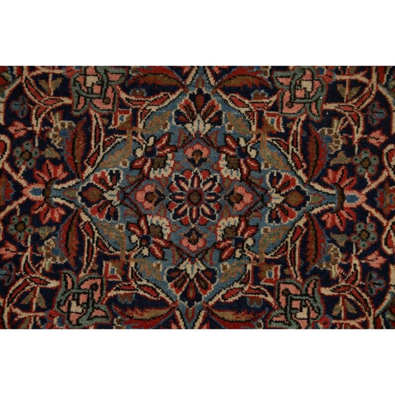 Antique Vegetable Dye Kashan Dabir Persian Wool Area Rug Handmade - 4'1" x 6'10"