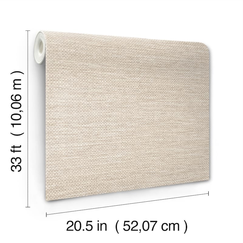 A-Street Prints Malin Wheat Faux Grasscloth Wallpaper