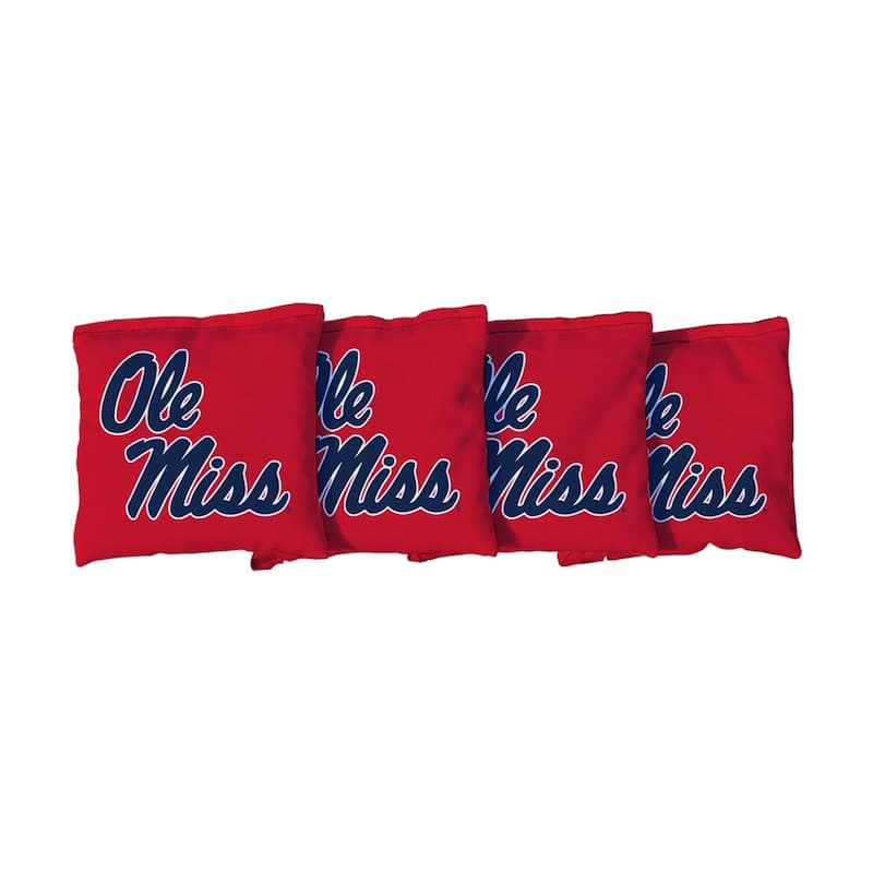 Ole Miss Rebels Red Cornhole Bags - Corn Filled