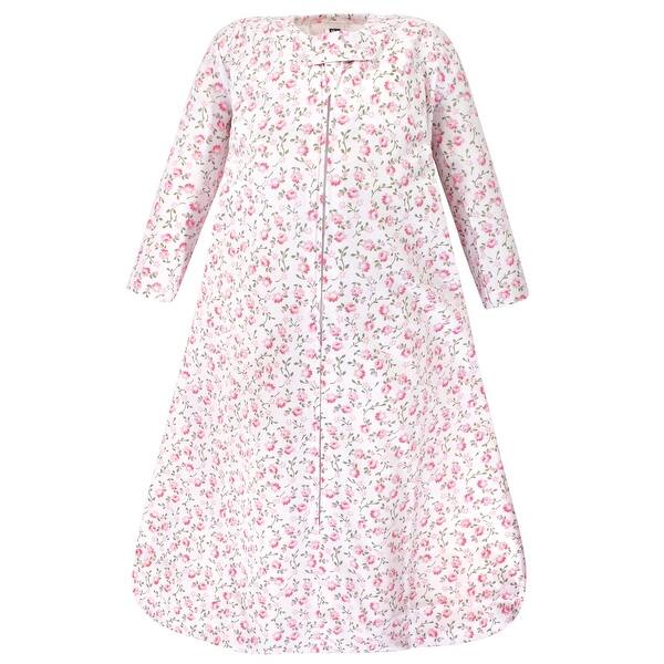 slide 1 of 1, Hudson Baby Infant Girl Long Sleeve Cotton Jersey Sleeping Bag, Pink Peony 0-6 Months - Pink Peony