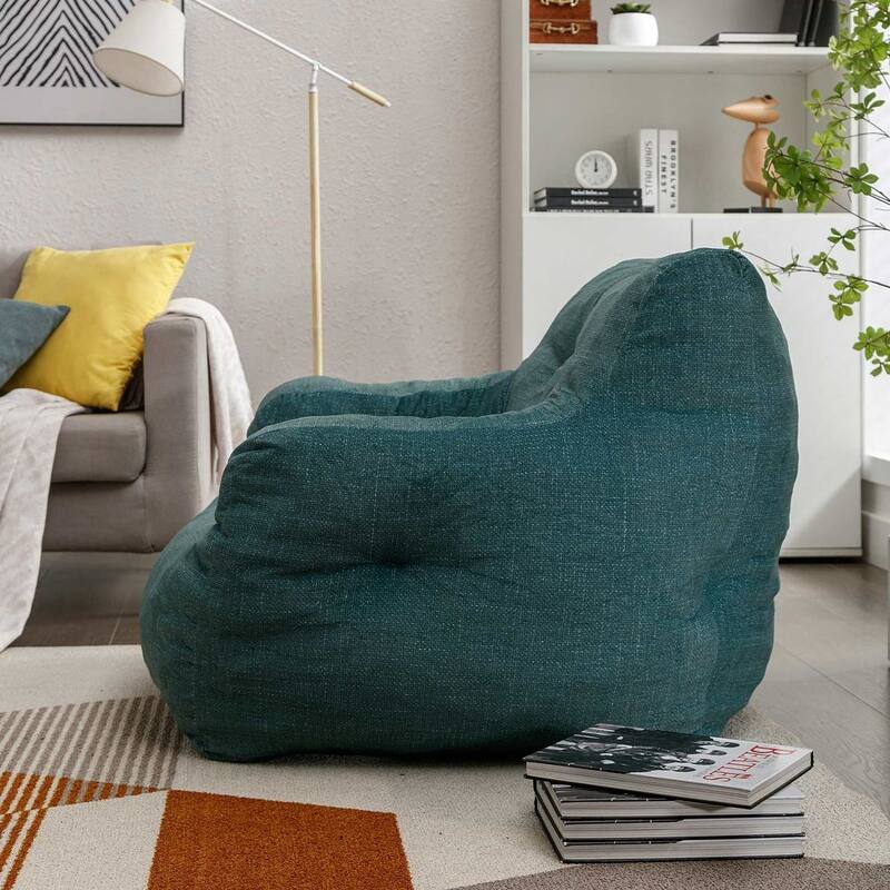 Modern & Elegant Bean Bag Chair | High Resilience Foam | Teddy Fabric or Cotton Linen | Versatile Lounge Seating