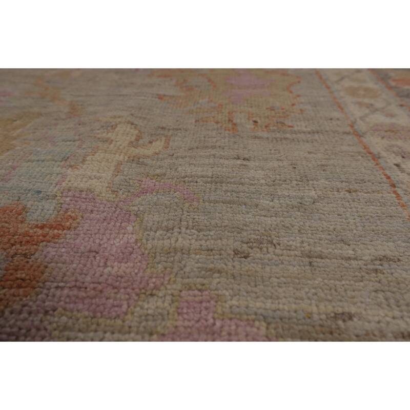 Transitional Vegetable Dye Oushak Turkish Rug Handmade Wool Carpet - 8'10"x 12'3"