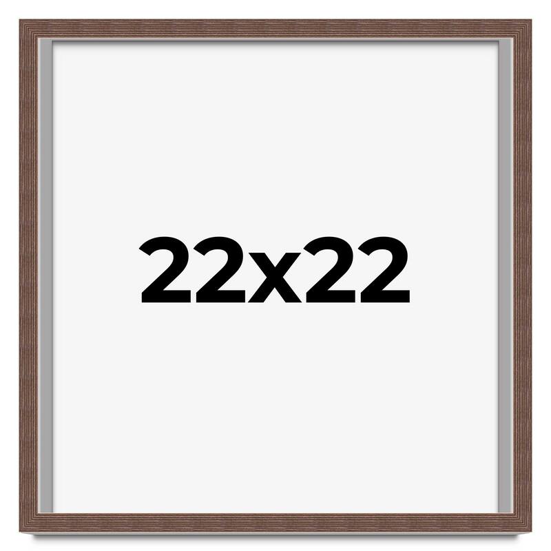 22x22 Shadow Box Frame Brown | 1.125 inches Deep Real Wood Rustic