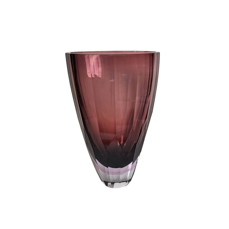 Fancy Minimalist Heavy Glass Vase in Plum