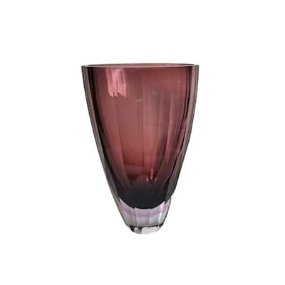 Plum 11" Minimalist Heavy Glass Cylinder Vase for Modern Home Decor