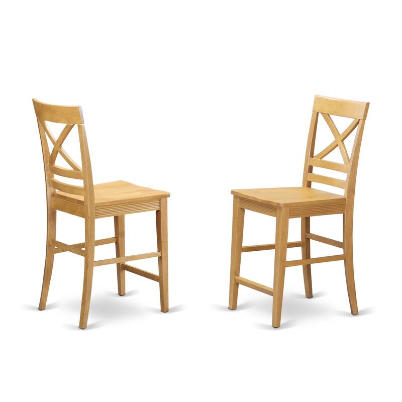 5-Piece Natural Oak Finish Solid Wood Top - Dining Room Set - Seats 4