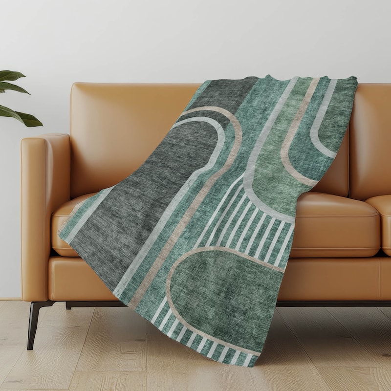 Premium Machine Washable Casual Contemporary Sherpa Throw Blanket
