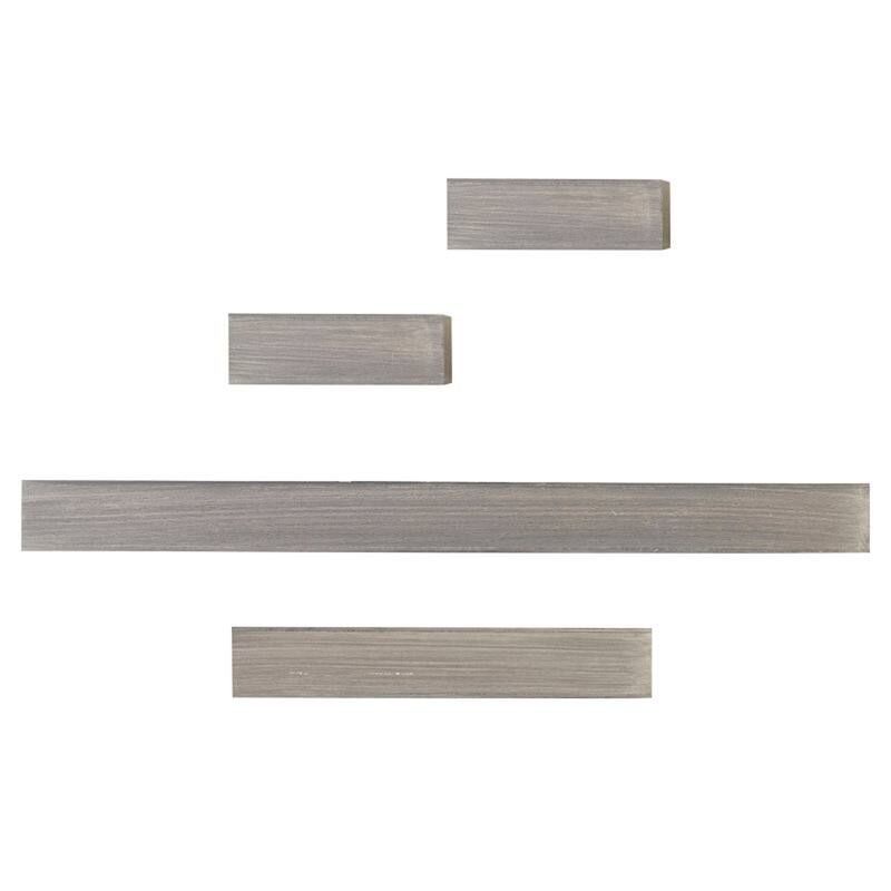 Melannco Set of 4 Distressed Gray Chunky Shelves, 2-6, 12, 24 Inch